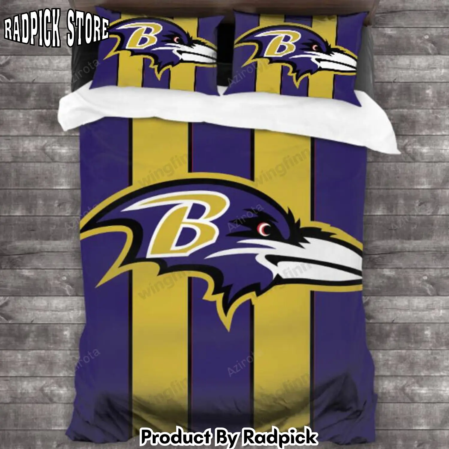 Radpick baltimore ravens 3pcs bedding set duvet cover and pillow cases gift for fan 1562 rp3278497